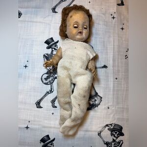 Vintage Baby Doll in White Outfit